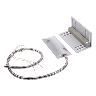 Contacto Magnético para Piso Uso Rudo / GAP 75 mm (3 in) / Cable Blindado 55 cm / 12 VCC / 0.5 A / Placa de Montaje en L
