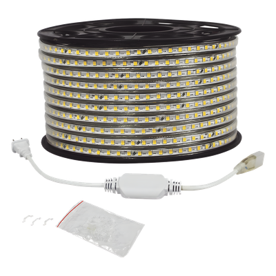 Manguera LED / 50 m (164 ft) / Blanco Cálido 2700K / IP65 / 120° / Cortable cada 100 cm / 45-110V CD