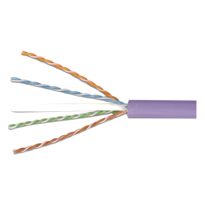 Bobina de Cable UTP Cat6 / 4 Pares / 23 AWG / LS0H / 305 m (1000 pies) / Violeta