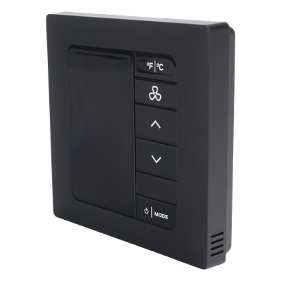 Termostato de Gestión Energética / BACnet MS/TP y Wi-Fi / 100-277 VAC / FCU 2 y 4 Tubos / 3 Velocidades / Sensor PIR / Ónix Negro