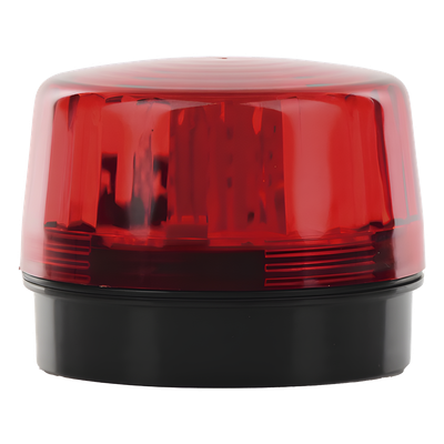 Luz Estroboscópica LED / 55 LEDs de Alta Intensidad / 8 Patrones de Parpadeo Ajustables / Batería de Respaldo 9V / Voltaje Universal 12-24 Vcc/Vca / IP66/IP55 / Bocina 100 dB