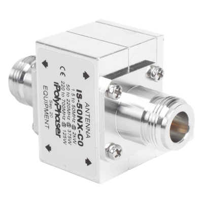 Protector Coaxial RF / 1.5-700 MHz / 50 Ω / 2 kW / Conectores N Hembra / Ceja Lateral / Flange