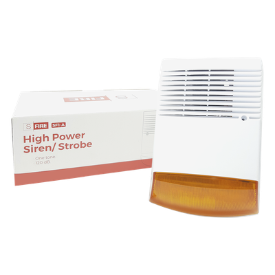 Sirena Estrobo para Exterior / 120 dB / IP65 / Luz Estroboscópica 12 VDC / Anti-Sabotaje