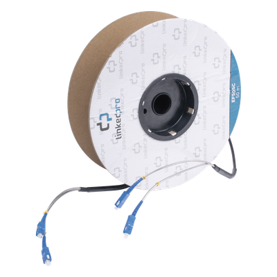 Carrete de Fibra Óptica / Monomodo 9/125 / SC-SC Duplex / 50 m (164.04 ft) / Kevlar / Subterráneo