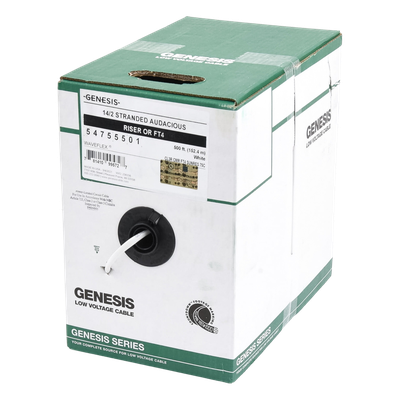 Cable de Audio Profesional / 2x14 AWG / OFC / Riser UL 1666 / 152 m (500 ft) / Aislamiento Doble