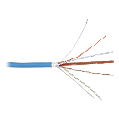 Bobina de Cable Blindado F/UTP / Cat6A / 4 Pares / 23 AWG / CMR Riser / 305 m (1000 pies) / 500 MHz / 10GBase-T