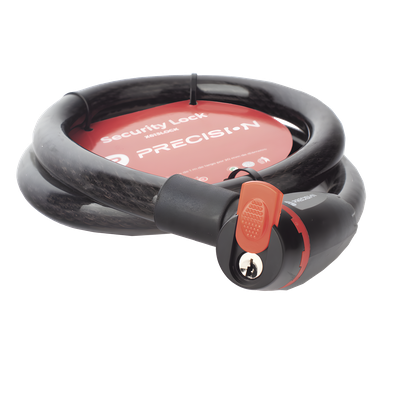 Candado de Cable / 20 mm Diámetro / 1000 mm (3.28 ft) Largo / Cierre por Llave / PVC Recubierto