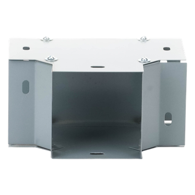 Derivación T Horizontal para Ducto / 100 x 100 mm (3.94 x 3.94 pulg.) / Acero al Carbón / Acabado Gris