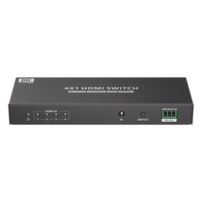 Conmutador HDMI / 4 Entradas 1 Salida / 8K@60Hz / 48 Gbps / HDMI 2.1 / Control IR y RS-232