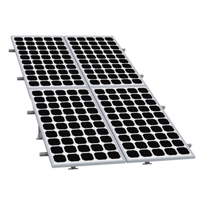 Montaje para Panel Solar / Arreglo 2x2 / Riel 5 de 2700 mm / Módulos 30-35 mm / Viento 151 km/h (93.8 mph) / Inclinación 25°