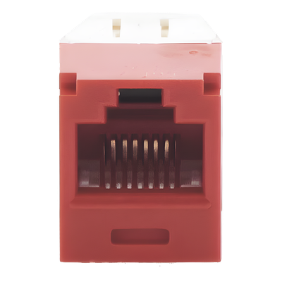 Jack RJ45 / Cat 6 / Sin herramienta de impacto / 8P8C / 22-26 AWG / Color rojo