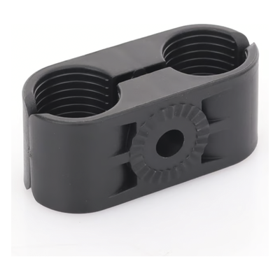 Sujetador Plástico para Cable Coaxial / 7/8" / Doble Capacidad / Montaje Varilla 3/8" o M10 / Rango 1.063 a 1.122"