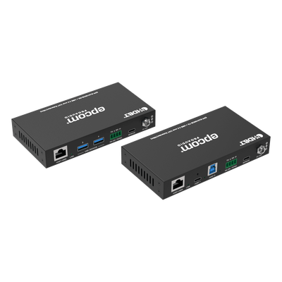 Extensor USB 3.2 Gen 1 / 100 m (328 ft) / CAT6a / 5 Gbps / 4x USB-A + 1x USB-C / PoC 24V Bidireccional / RS-232 / GPIO / API