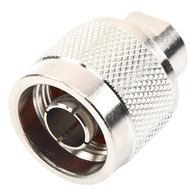 Conector Coaxial N Macho / Anillo Plegable / RG-174/U, Belden 8216 / Bronce Niquelado / Contacto Oro
