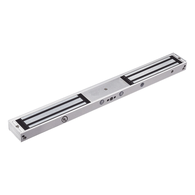 Cerradura Electromagnética Doble / 280 kg (617.3 lb) por Lado / 12/24 VCC / LED de Estado / Sin Magnetismo Residual / Sensor NC/NO