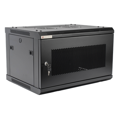 Gabinete de Pared / 6UR / 19in / 450mm Profundidad / 60kg Carga / Acero Negro