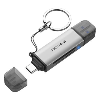 Lector de Tarjetas / USB 3.2 5 Gbps / Dual USB-A y USB-C / SD y Micro SD Simultáneo / Aluminio 73 mm