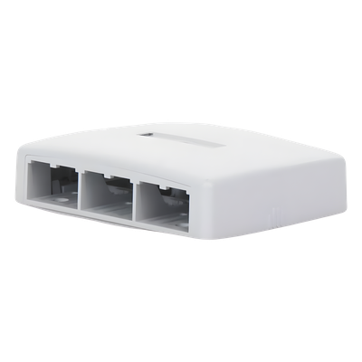 Caja de Montaje en Superficie / 6 Puertos Mini-Com / 129x30.5x94 mm / 0.42x0.10x0.31 pies / ABS / Blanco