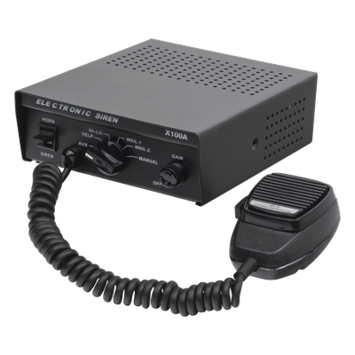 Sirena Vehicular / 100 W / 115 dB / 12 VCC / 6 Tonos Programables / Micrófono Integrado