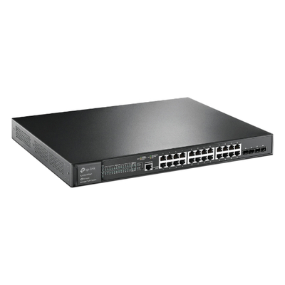 Switch PoE+ Administrable L2+ / 24 Puertos Gigabit PoE+ / 4 Puertos SFP+ 10G / Presupuesto PoE 384W / Rendimiento 128 Gbps / Montaje en Rack