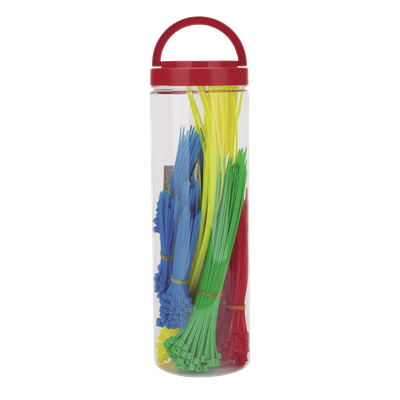 Kit de Cinchos Plásticos / 1000 Piezas / 4 Medidas / Resistente al Calor y Humedad