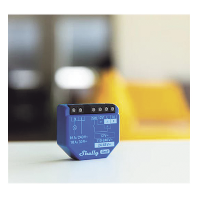 Relé Inteligente Wi-Fi / 16A / Contacto Seco / 110-230V AC / 12-48V DC / Control por Voz / 41x36x16 mm