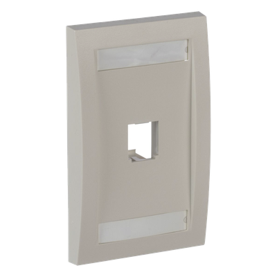 Placa de Pared Vertical / 1 Puerto Mini-Com / Perfil Ejecutivo Elevado / 2.75 x 4.5 pulg. / Blanco Mate