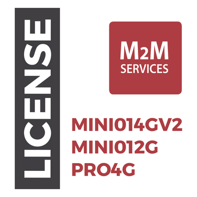 Licencia de Servicio M2M / 1 Año / Comunicación Ilimitada / Activación por Código / Compatible con MINI014GV2, MINI012G y PRO4G