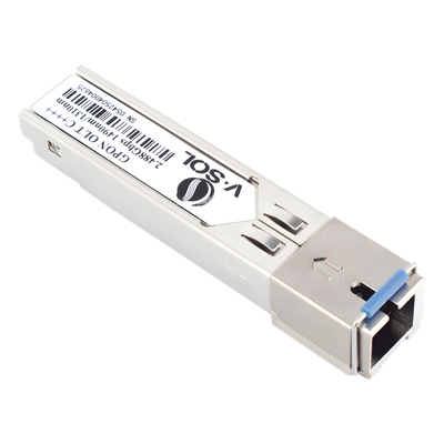 Módulo SFP GPON / Clase C++++ / 2.5 Gbps TX / 1.25 Gbps RX / Alcance 20 km (65,616 ft) / 9 dBm Potencia Óptica / DDM Digital