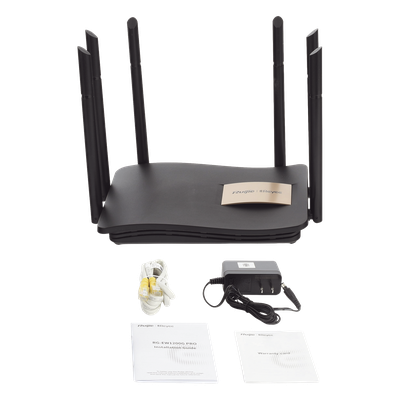 Router Inalámbrico / Wi-Fi 5 / Dual Band 2.4 y 5 GHz / 4 Puertos Gigabit / 6 Antenas 6 dBi / 1,267 Mbps / 96 Usuarios Concurrentes