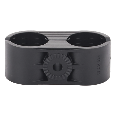 Sujetador Plástico para Cable Coaxial / 2 Cables / 1-1/4" Nominal / Rango 1.535" a 1.614" (39 a 41 mm) / Montaje Varilla 3/8" o M10 / Paquete 10 Unidades