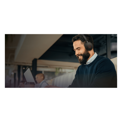 Auriculares Bluetooth UC / ANC Híbrida / 6 Micrófonos / 65 Horas / Alcance 50 m (164 ft) / USB-C & A