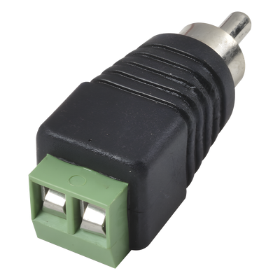 Adaptador RCA Macho / Terminales Tipo Tornillo / Polarizado / 4.3 x 1.4 x 1.3 cm / Audio y Video Profesional