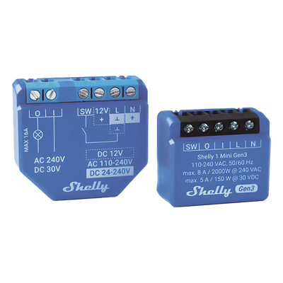 Relé Inteligente Wi-Fi / 1 Canal / Contacto Seco / 8 A / Ultra Compacto 29 x 35 x 16 mm / Compatible con Alexa y Google Assistant