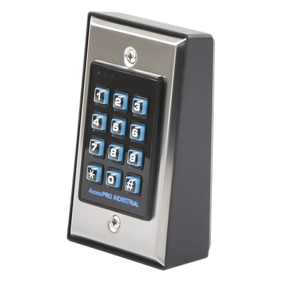 Teclado de Control de Acceso / 1,100 Usuarios / Lector 125 kHz / Salida Wiegand / Contacto Húmedo y Seco / Acero Inoxidable / Montaje en Pared