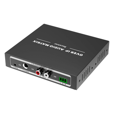 Receptor de Audio sobre IP / PCM 2.0 / Transmisión 120 m (393.7 ft) / Matriz 256x256 / Múltiples Interfaces Analógicas / Protección ESD / Bajo Consumo ≤2 W