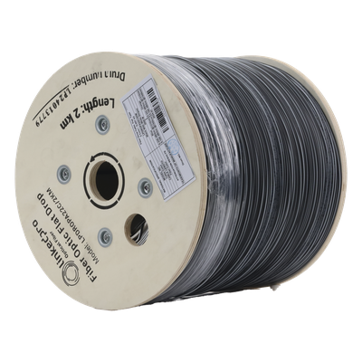 Carrete Fibra Óptica Drop / 2 km / G.657A2 / Bifibra Plana / LSZH / Dieléctrica / 2 Hilos / 6562 pies