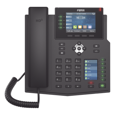 Teléfono IP Empresarial / 16 Líneas SIP / Pantalla LCD 3.5
