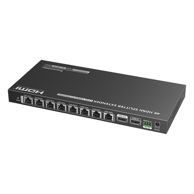 Extensor HDMI sobre IP / 1x8 Distribuidor / 4K @ 60 Hz / 70 m (229.7 ft) / HDR10 / 18 Gbps / PoC / S/PDIF / RS232