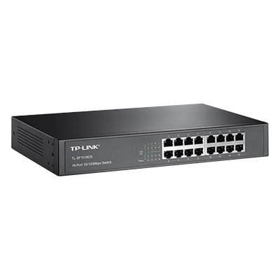 Switch / 16 Puertos / 10/100 Mbps / Escritorio y Rack / 13 Pulgadas / Sin Ventilador