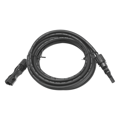 Cable Fotovoltaico / 2.5 m (8.2 ft) / 10 AWG / Terminales MC4 Macho-Hembra / 30A / Negro