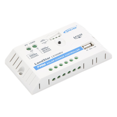 Controlador de Carga Solar PWM / 10A / 12/24V Auto / USB 5V/2A / Tierra Positivo Común / LED