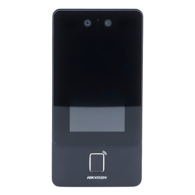 Terminal de Control de Acceso / Reconocimiento Facial 2 MP / Lector MIFARE 13.56 MHz / Pantalla Táctil 4.3" / PoE y Wi-Fi / IP65 / 1,500 Rostros / 3,000 Huellas / SIP