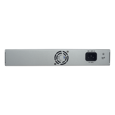Switch PoE / 16 Puertos 10/100 Mbps PoE / 2 Uplink Gigabit / 1 Puerto SFP / Presupuesto PoE 250 W / Alcance 250 m (820.2 ft) / ONVIF