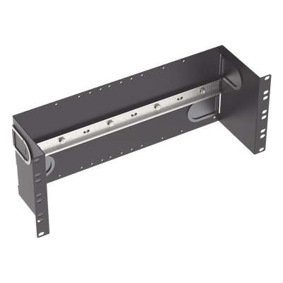 Soporte de Riel DIN Industrial / 4U / Rack 19 in / Acero / Gestión de Cables