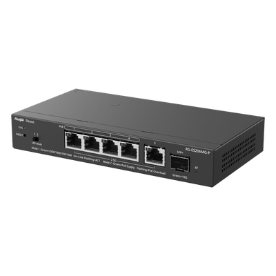 Switch Administrable Capa 2 / 5 puertos 2.5Gb / 1 puerto SFP+ 10Gb / PoE+ 70W / 45 Gbps