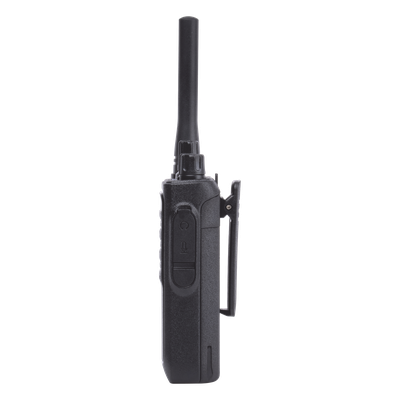 Radio Portátil Analógico UHF / 400-470 MHz / 2W / 16 Canales / VOX Manos Libres / Batería 6-8 hrs / 161 g (5.68 oz)