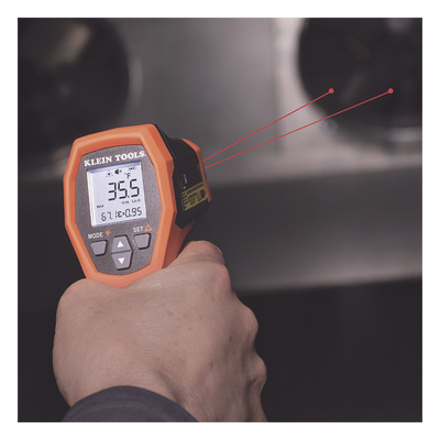 Termómetro Infrarrojo / Doble Láser / IR y Sonda Tipo K / Rango -40 a 650 °C (-40 a 1200 °F) / Resolución 20:1 / Emisividad Ajustable