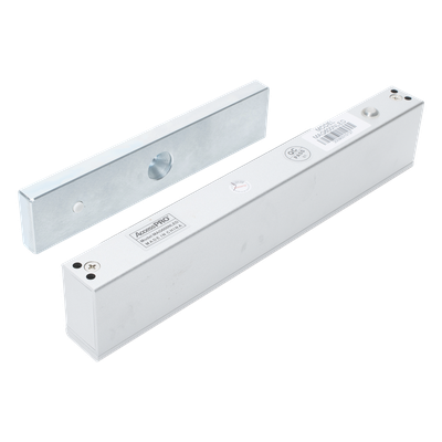 Chapa Magnética Electromagnética / 280 kg (600 lbs) / 12/24 VCC / LED Ultra-brillante / Sensor NO/NC / Aluminio Anodizado