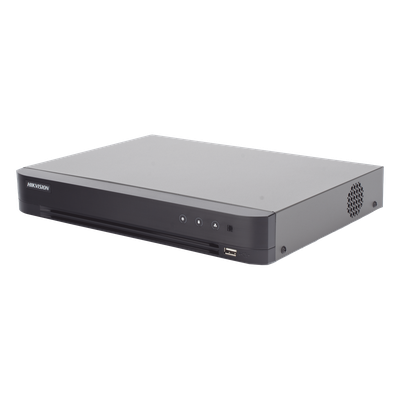 DVR Pentahíbrido / 12 Canales / 8 TURBOHD + 4 IP / 5 Megapixel Lite / Audio Bidireccional Coaxitron / Reconocimiento Facial / ACUSENSE / 1 Bahía HDD 10 TB / Salida HDMI+VGA Full HD